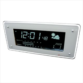 電波時計　壁掛け　床置き　 LCD RADIO CLOCK　FUZE ホワイト・ブラック