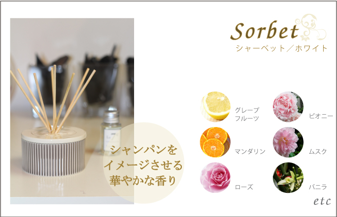 安定感があるので安心して香りを楽しむフラグランススティック(FragranceStick)のSorbet(シャーベット)|WH03